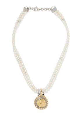 More Precious Than Life Necklace, Silver with 18k Gold & Pearl